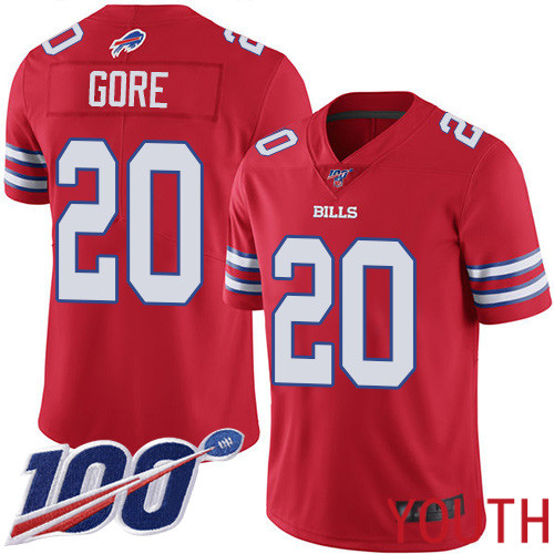 Youth Buffalo Bills 20 Frank Gore Limited Red Rush Vapor Untouchable 100th Season NFL Jersey